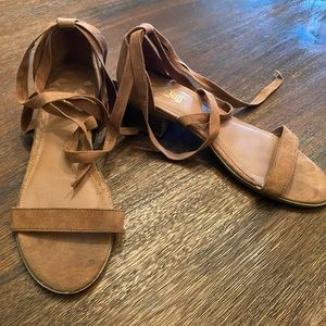 Tie up open toe sandals